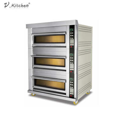 Placas triplas da plataforma seis da máquina de aço inoxidável do pão 180KW